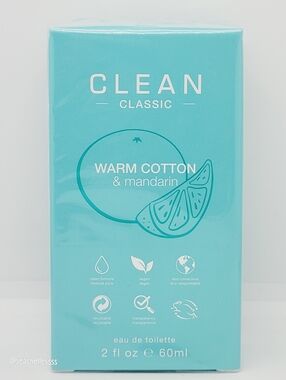 Warm Cotton & Mandarin Clean Classic EDT 60 ml 2 fl oz Brand New in Box Sealed